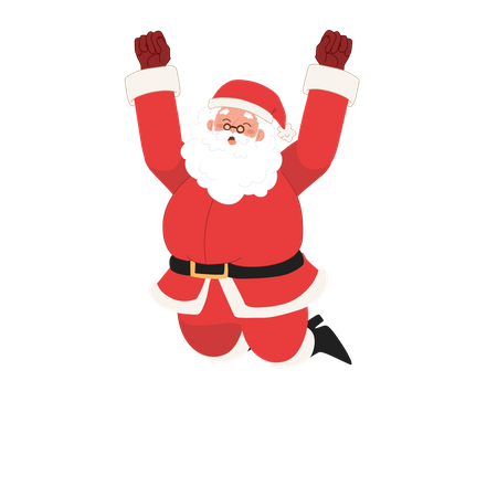 Happy Santa claus is jumping  Illustration