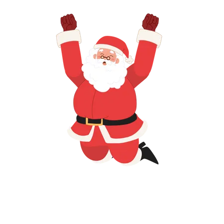 Happy Santa claus is jumping  Illustration