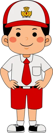 幸せな男子生徒  イラスト