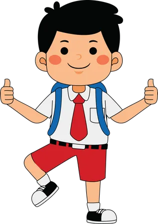 幸せな男子生徒  イラスト