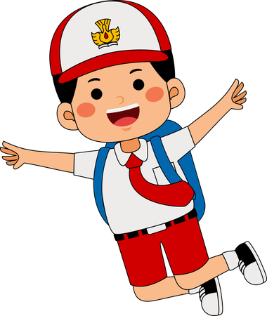 Happy School boy  Illustration