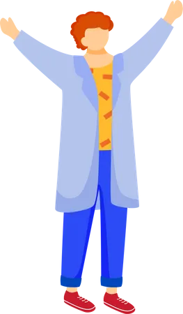 Happy science student in lab coat Illustration