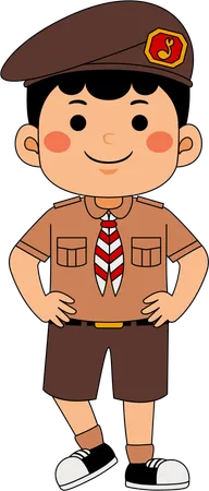 Happy scout boy  Illustration