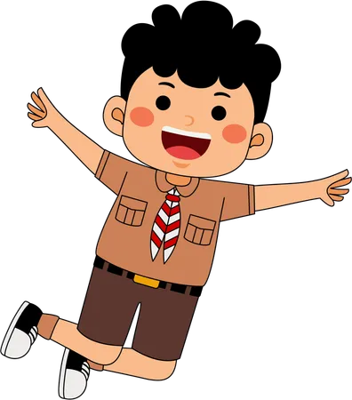 Happy scout boy  Illustration