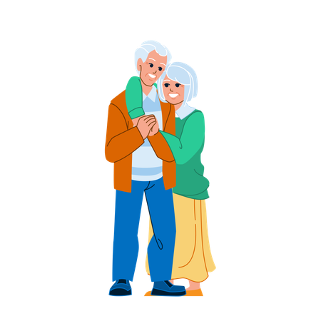 Happy senior couple  Illustration