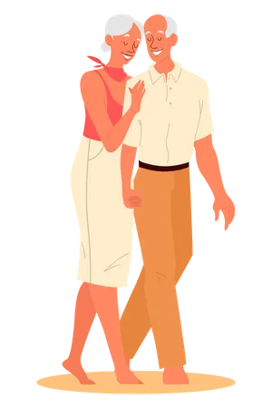 Happy senior couple Illustration