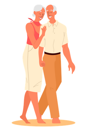 Happy senior couple  Illustration