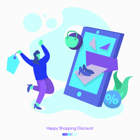 Happy Shopping Discount  Illustration