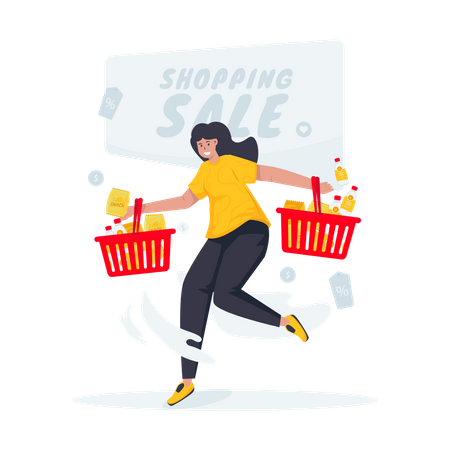 Happy shopping sale  Illustration