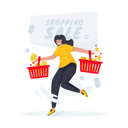 Happy shopping sale  Illustration