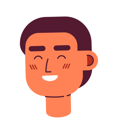 Happy short haired man with closed eyes  Illustration