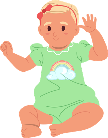 Happy smiling cheerful newborn baby  Illustration