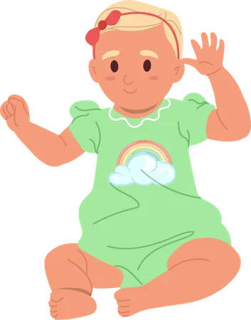 Happy smiling cheerful newborn baby  Illustration