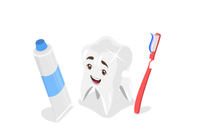 Happy Smiling Tooth  Illustration
