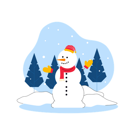 Happy snowman  Illustration