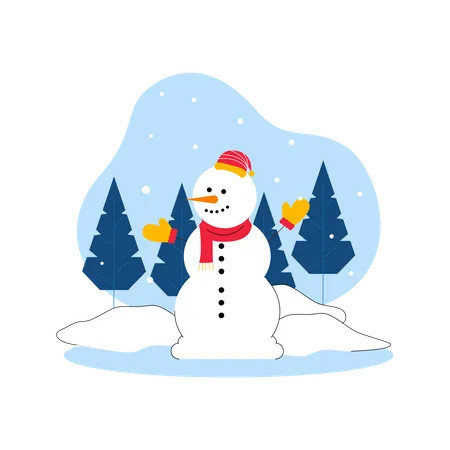 Happy snowman  Illustration