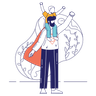 illustration for dad in superhero costume