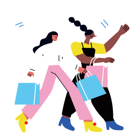 Happy State Shopping  Illustration