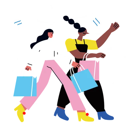 Happy State Shopping  Illustration