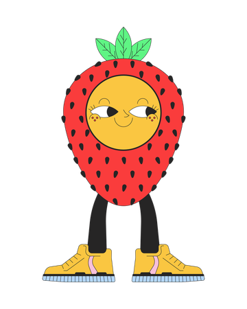 Happy strawberry sneakers  Illustration