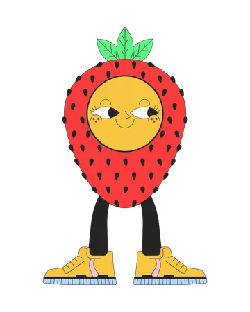 Happy strawberry sneakers  Illustration