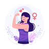 illustration for woman showing muscle biceps