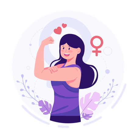 Happy strong women  Illustration