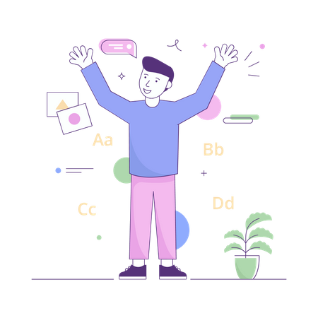 Happy Student after result  Illustration