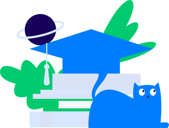 Happy Students Reading Book  Illustration