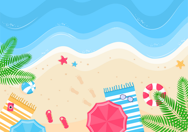 Happy Summer Time  Illustration