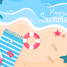 happy summer illustration svg