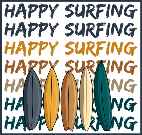 Happy surfing  Illustration