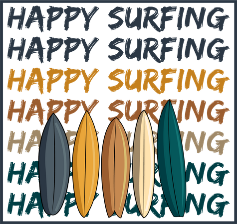 Happy surfing  Illustration