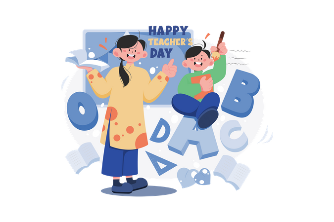 Happy Teacher Day  Illustration