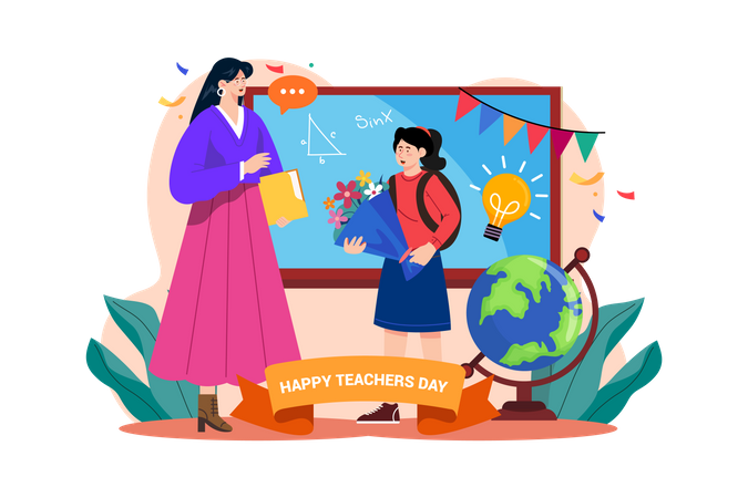 Happy Teacher Day  Illustration