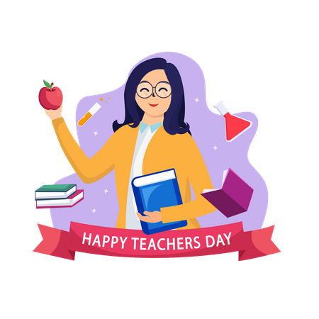 Happy Teachers Day  イラスト
