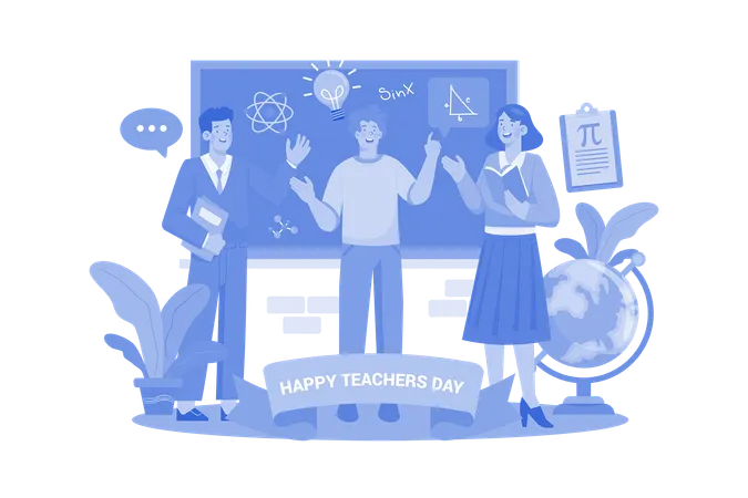 Happy Teacher Day Concept Illustration