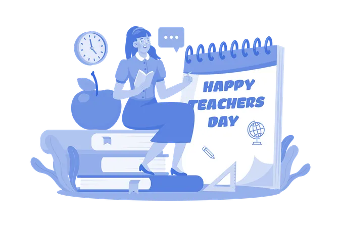 Happy Teacher Day Concept Illustration