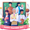 happy teachers day illustration svg