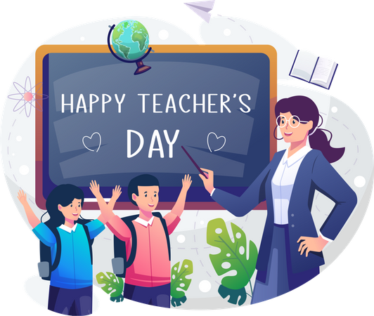 Happy teachers day Illustration