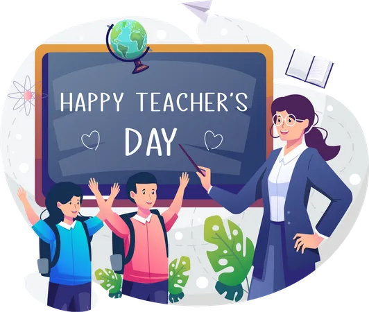 Happy teachers day Illustration