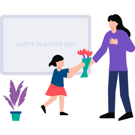 Happy teacher's day Illustration