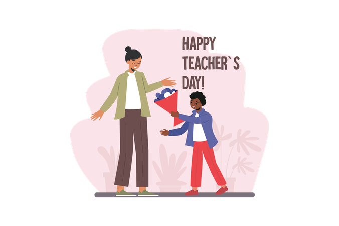 Happy Teachers day  Illustration