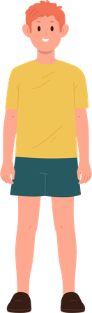 Happy teenage boy child in home clothing  Illustration