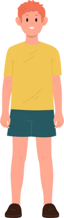 Happy teenage boy child in home clothing  Illustration