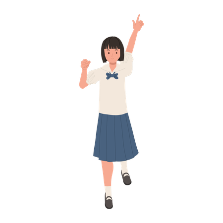 Happy Thai School Student Ready for Learning  イラスト
