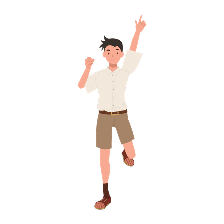 Happy Thai School Student Ready for Learning  イラスト