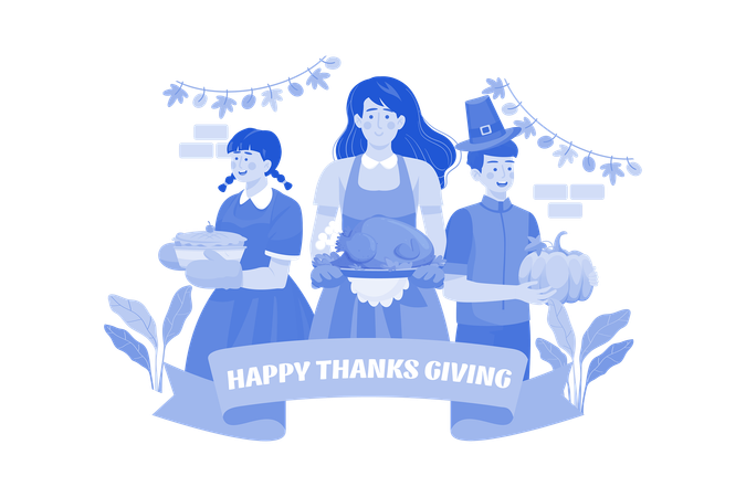 Happy Thanksgiving Day  Illustration