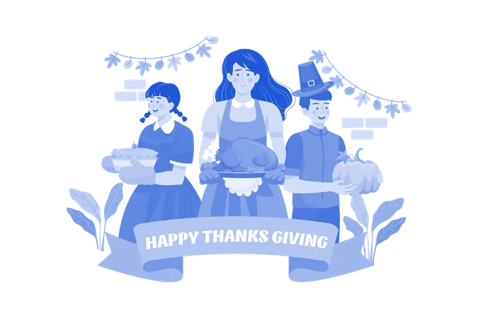 Happy Thanksgiving Day Concept Illustration