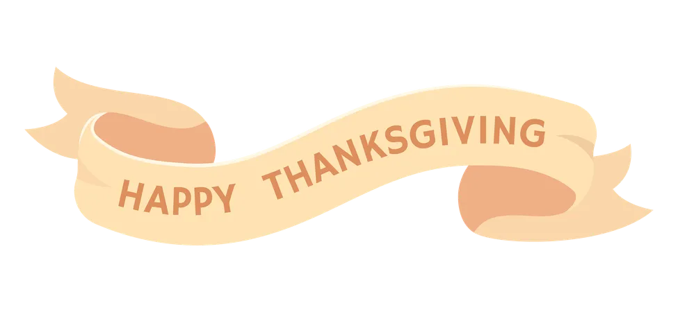 Happy thanksgiving day banner ribbon  Illustration